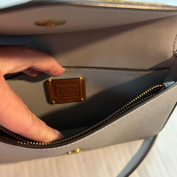 Coach Wyn Gray Leather Crossbody Bag with Matching Cardholder Insert Set - Picture 9 of 15